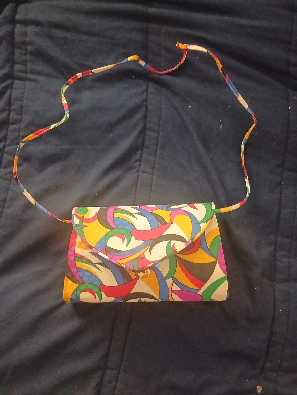 Vintage 1980s Life Stride Multicolored Envelope Clutch Post Modern,Colorful - Picture 3 of 12